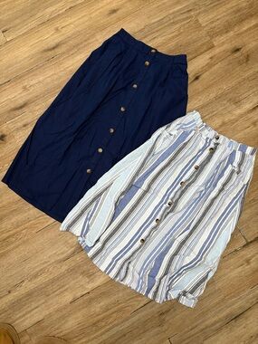 St. John’s Bay Midi Linen Skirts x2